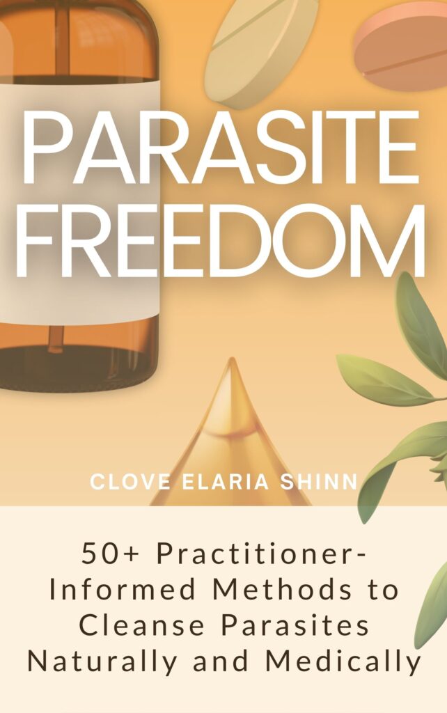 Cover of Parasite Freedom with 2D drawing of an herb and some pills.